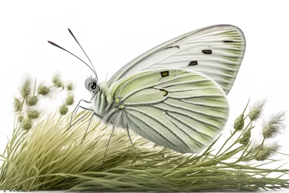 Discovering the Beauty of the Greenveined White Pieris Napi on a White Background