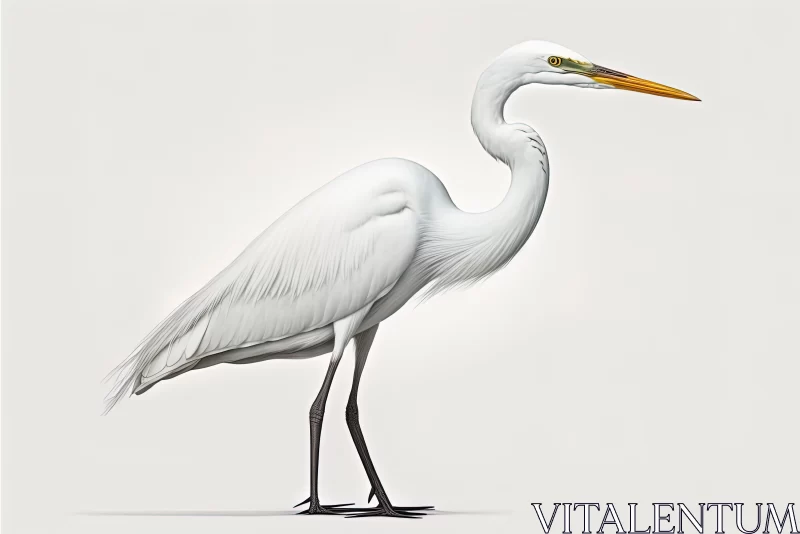 Graceful Majesty: The Great Egret's Elegance in White AI Image
