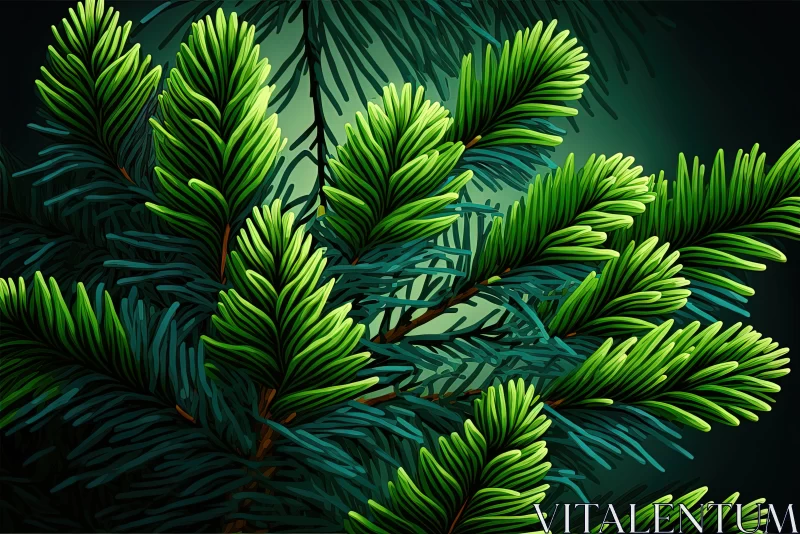 AI ART Creating a Serene and Natural Ambiance With a Spruce Tree Abstract Backdrop in Green