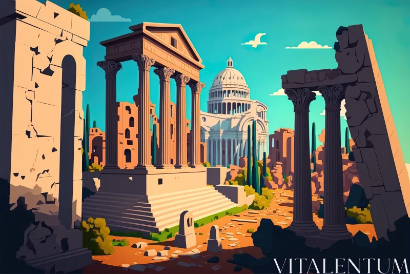 Echoes of an Empire: Unveiling the Enigmatic Roman Forum AI Image