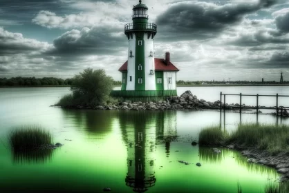A Captivating Lighthouse on Warnow River in Rostock on the Baltic Sea