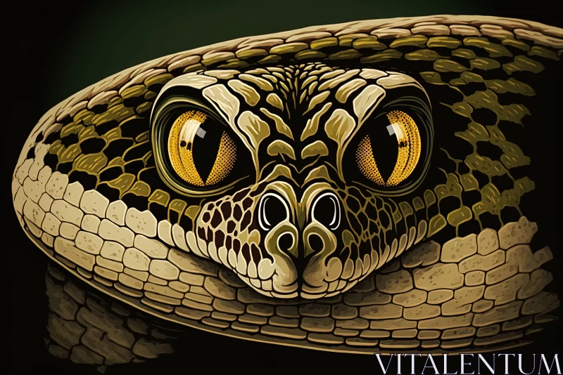 Eyes of the Wild: Intimate Encounter With the Majestic Leopard Snake of Malta AI Image