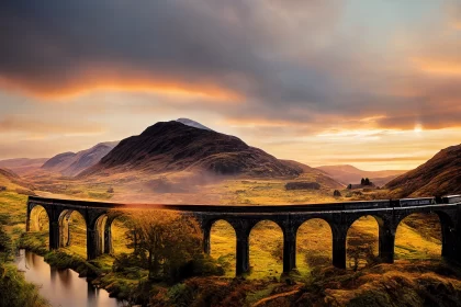 Steam-Powered Sunset: The Breathtaking Beauty of Glenfinnan Railway Viaduct