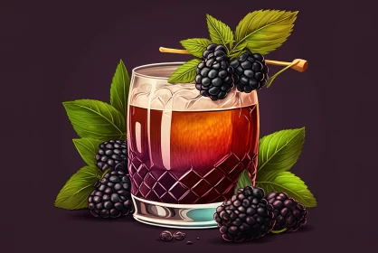 Berrylicious Bliss: A Tempting Twist of Tang and Sweetness in a Rum Sour Delight AI Image
