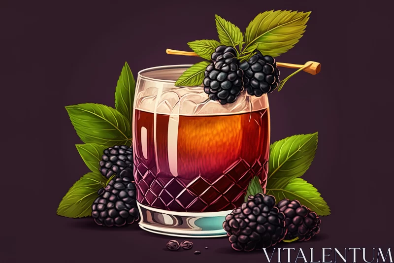 Berrylicious Bliss: A Tempting Twist of Tang and Sweetness in a Rum Sour Delight AI Image