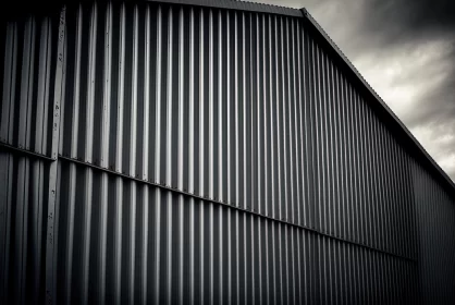 The Beauty of Decay: The Haunting Charm of the Gray Corrugated Metal Coating on an Abandoned Factory