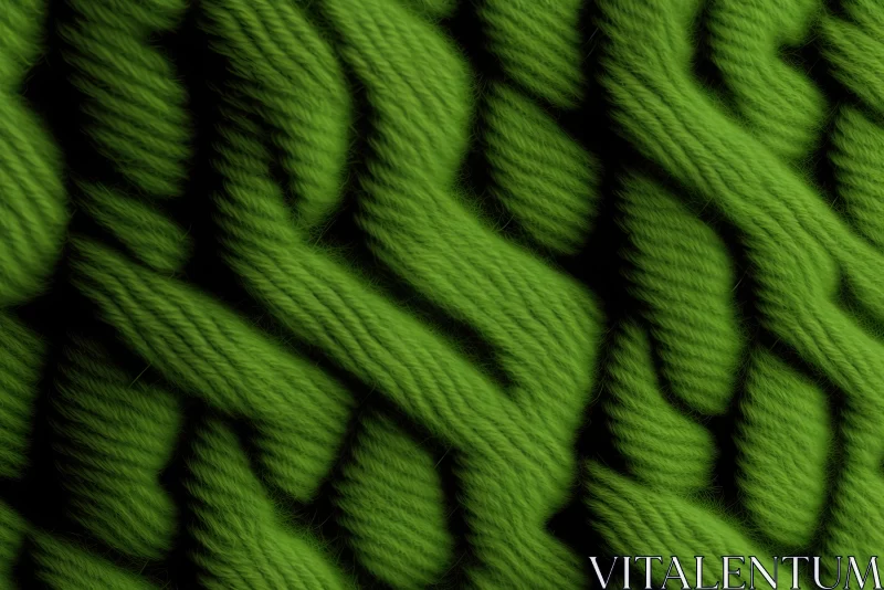 Exploring the Delicate Detail of Green Wool Fabric Texture AI Image
