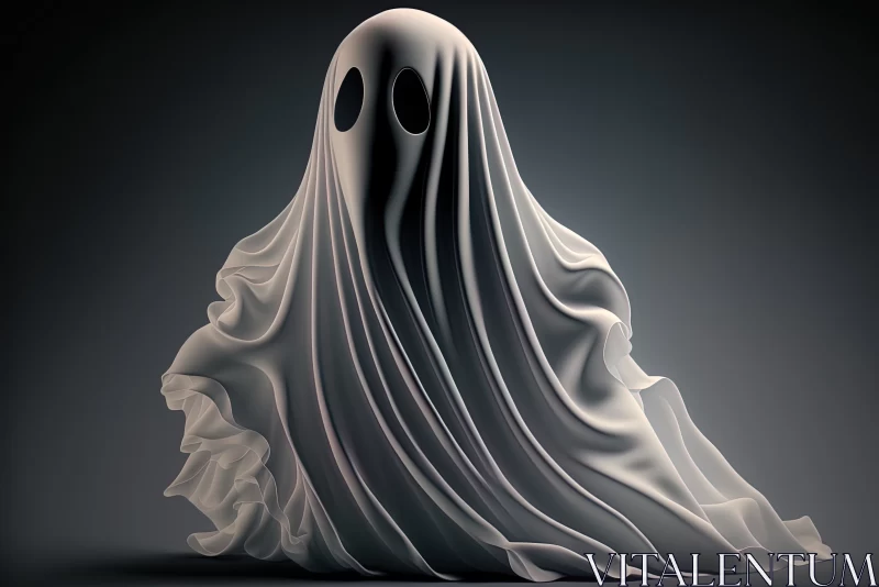 Veiled in Mystery: A Ghostly Figure Emerges From the Shadows AI Image