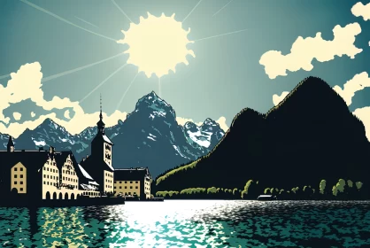 Radiant Reverie: The Sunlit Splendor of Wolfgangsee's Strobl, Austria