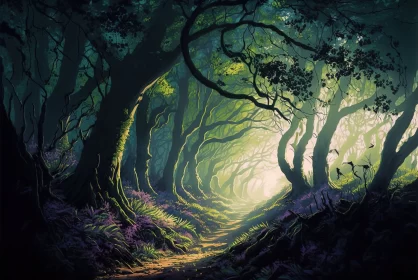 Whispers of Wonder: Sunlit Enchantment in a Woodland Paradise