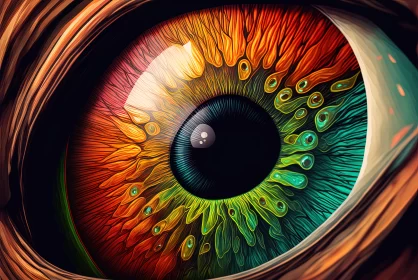Iridescent Gaze: A Kaleidoscope of Enchanting Human Eyes AI Image
