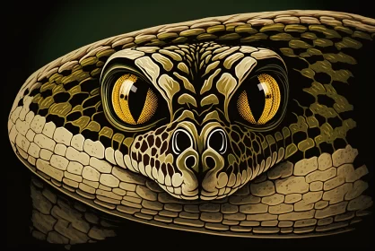 Eyes of the Wild: Intimate Encounter With the Majestic Leopard Snake of Malta AI Image