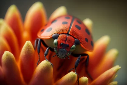 Vibrant Red and Fierce: A Close-Up of the European Firebug on a Blossom