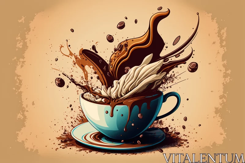 AI ART Morning Symphony: The Art of Aromatic Coffee Splashing