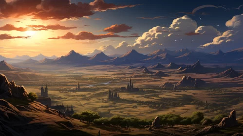 Majestic Peaks: Embracing the Sunset's Glow