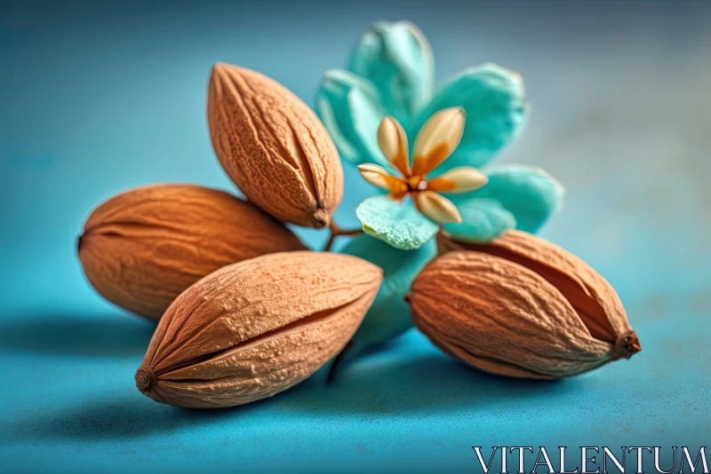 Whispers of Azure: An Exquisite Almond Affair AI Image