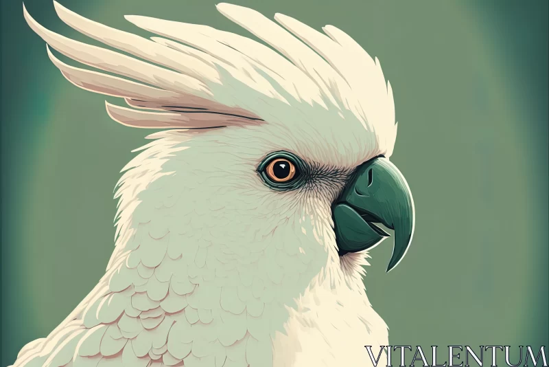 Majestic Guardian of Ivory Feathers: A Breathtaking Closeup of a White Sulphur-crested Cockatoo AI Image
