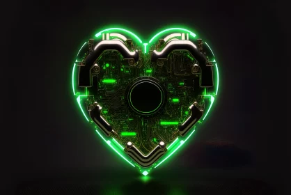 Illuminate Your Love with a Green Neon Heart Icon: An AI Masterpiece