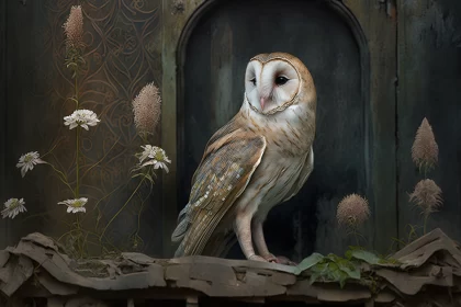 Enchanting Shroud: A Spellbinding Portrait of an Arcane Barn Owl