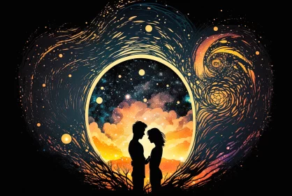 Celestial Embrace: A Cosmic Love Story