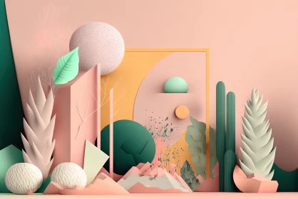 Pastel Dreamscape: A Mesmerizing Graphic Design Concept AI Image