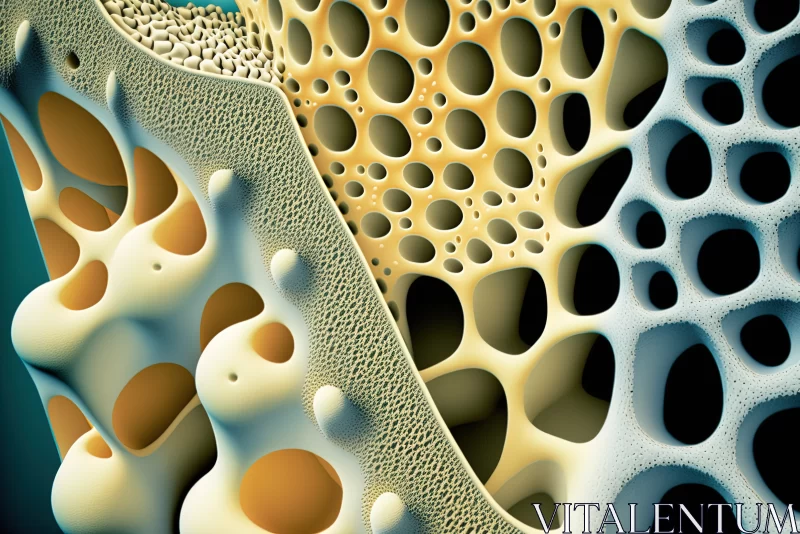The Hidden Beauty of Bone: Revealing the Spongelike Structure Through Macro Photography AI Image