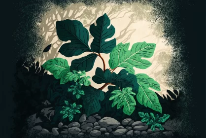 Embrace the Calmness of Green Leaves in the Park with a Stunning Textured Background
