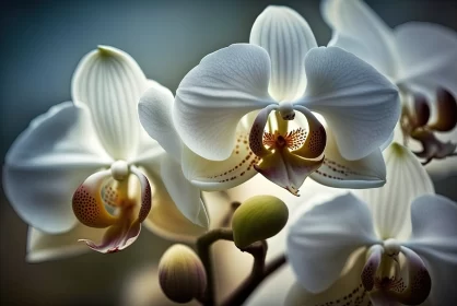Enchanting Beauty: A Macro View of White Orchids