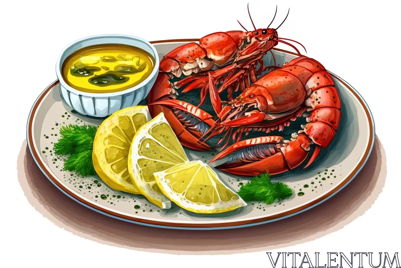 Karavides Extravaganza: Delight in Greek Culinary Splendor with Boiled Crayfish AI Image