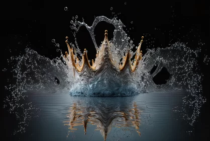 Ethereal Elegance: Frozen Motion Splash Crown