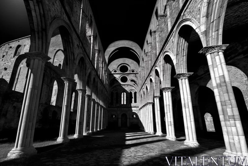 Whispers of History: A Glimpse at the Magnificent Abbey of Saint Galgano in Tuscany, Italy AI Image