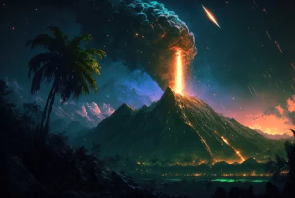 Jurassic World Unleashed: A Spectacular Landscape of an Asteroid Impact and Volcanic Eruption