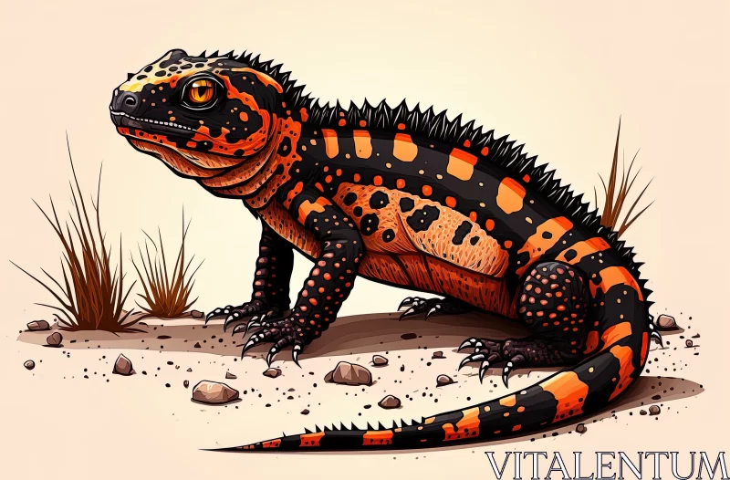 Poisonous Beauty: The Enigmatic Gila Monster AI Image