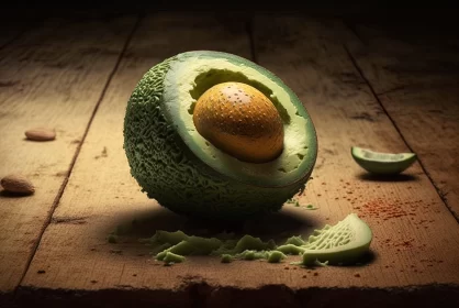 Guilt-free Delight: Scrumptious Grated Avocado on Rustic Wooden Floor