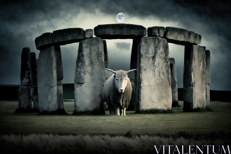 Celestial Convergence: Unveiling the Mystical Rite of Stonehenge AI Image