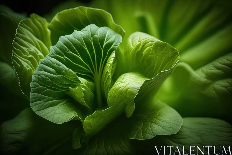 Crisp, Crunchy, and Fresh: The Verdant World of Lettuce Leaves AI Image
