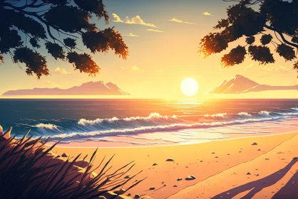 Sunrise Serenity: A Breathtaking Beach Landscape