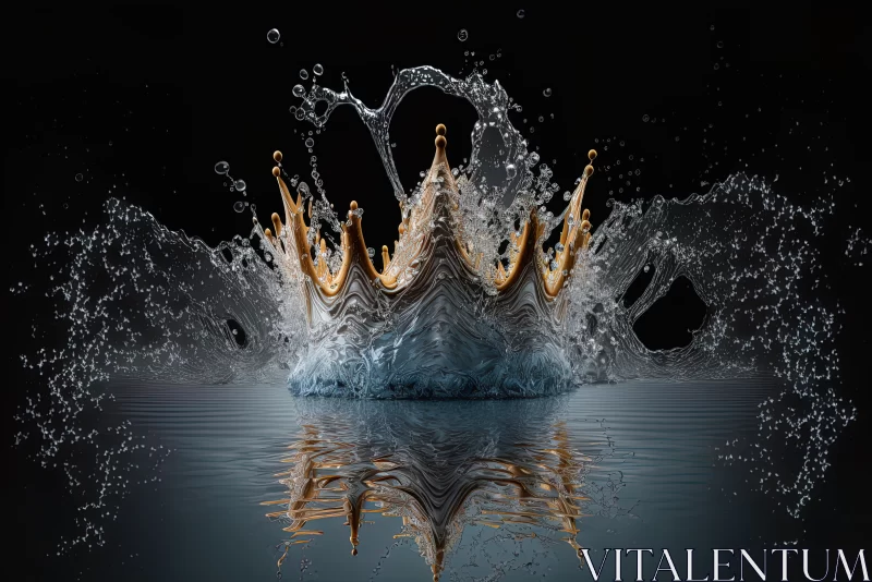Ethereal Elegance: Frozen Motion Splash Crown AI Image