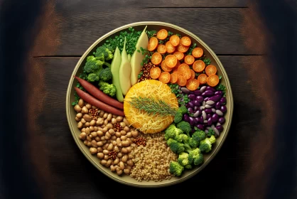 Harmony on a Plate: A Wholesome Symphony of Vibrant Vegetables and Nutrient-rich Legumes