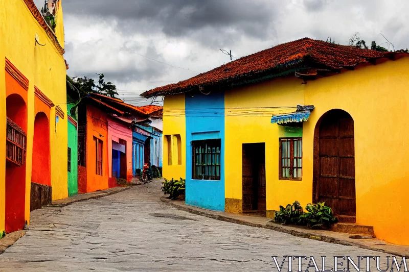 Zocalos Kaleidoscope: Experiencing Guatape's Vibrant Streets AI Image