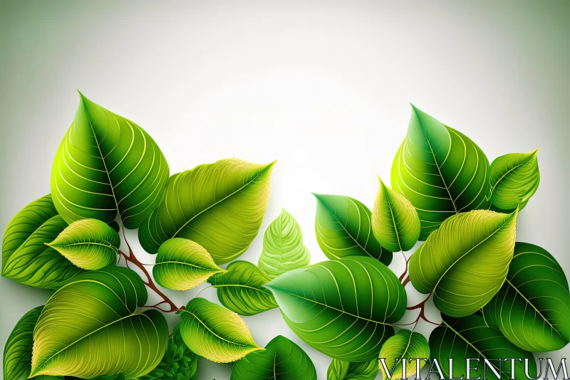 Natural Beauty Captured: Green Leaves on a Vector Nature Background AI Image