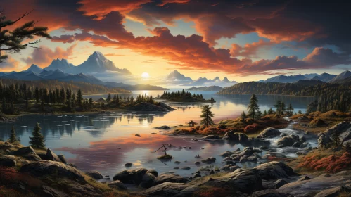 Harmony Unveiled: A Serene Symphony of Colors Across Mountain and Lake