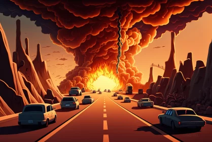Inferno's Highway: A Journey Through Post-Apocalyptic Redemption