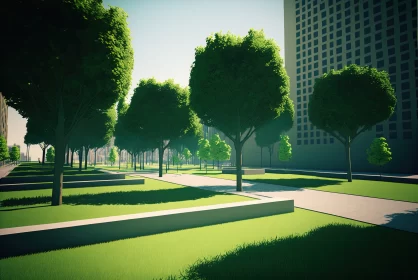 Nature's Oasis: Embracing Tranquility in the Heart of the City AI Image