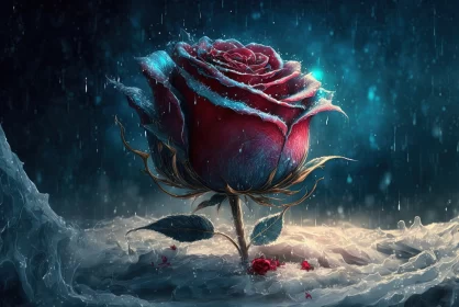 Endless Love: Witnessing a Frozen Magic Red Rose