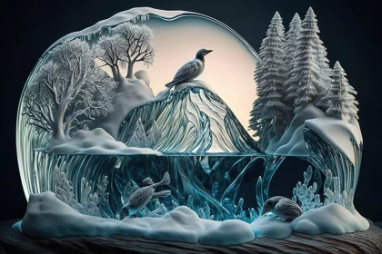 Icy Elegance: Enchanting Ice Sculptures Adorning Nature's Glory