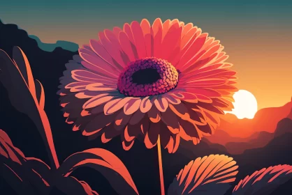 Radiance at Dawn: Gerbera Blooms in the Garden