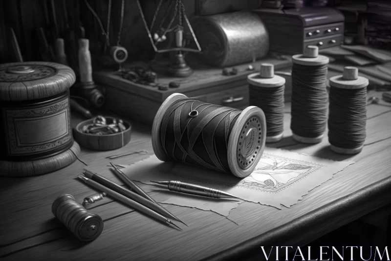 Crafting History: An Intimate Look at a Leatherworker's Workshop AI Image