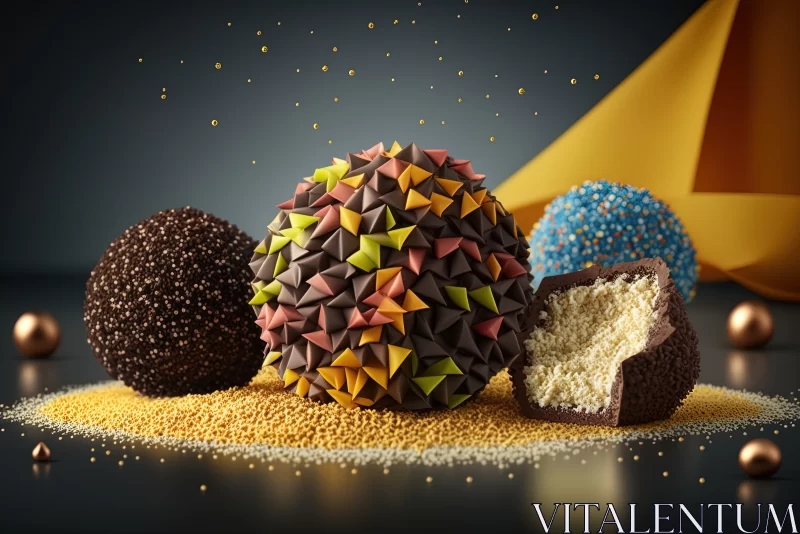 Sweet Indulgence: An Exquisite Feast of Brazilian Brigadeiros and Delightful Choco Balls AI Image