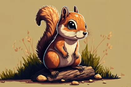Whiskered Charm: Discovering the Playful Wonders of the Wild Chipmunk AI Image